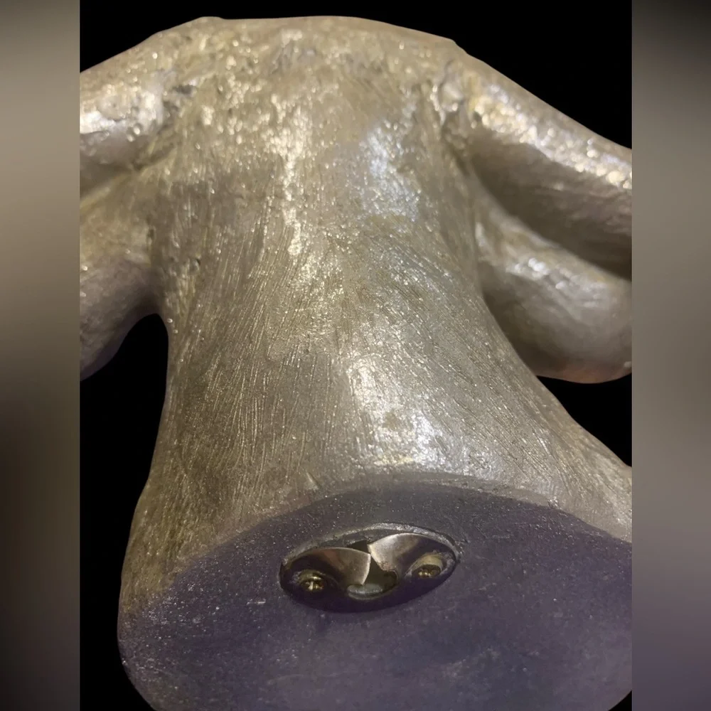 Buffalo Head Detailed Wall Hook Coat Hat Key Hanger In Brushed Silver Finish